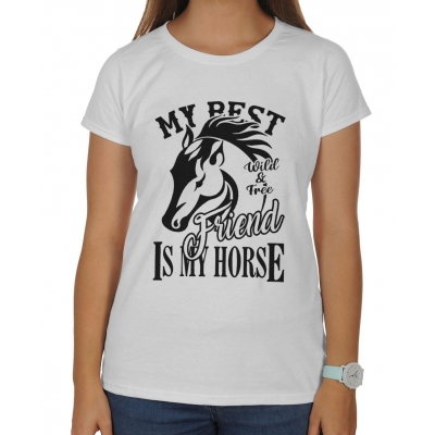 Koszulka damska jeżdziecka My best friends is my horse